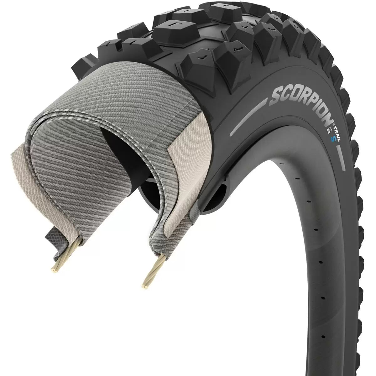 PIRELLI  Copertone Scorpion Trail S ProWall SmartGRIP Compound Tubeless Ready Nero 27.5x2.40'